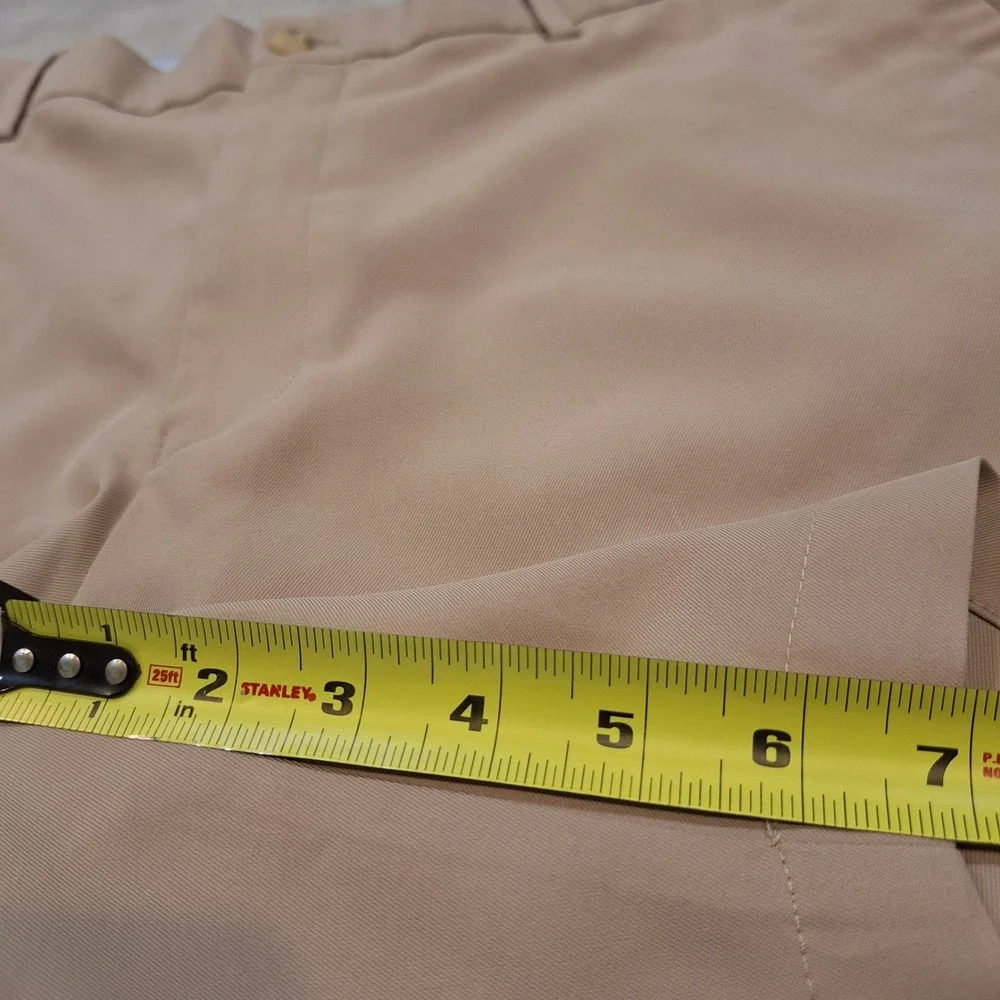 Peter Millar Golf Shorts Sz 36 Tan Khaki Performance Polyester Casual  7